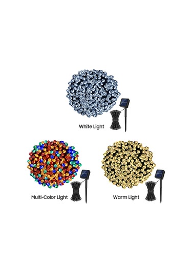 Skycity Güneş Enerjili 50 Led 8 Fonksiyonlu Çok Renkli Işık Zinciri - Dış Mekan Bahçe Bahçe Noel Dekorasyonu 9.5m Su Geçirmez Diğer