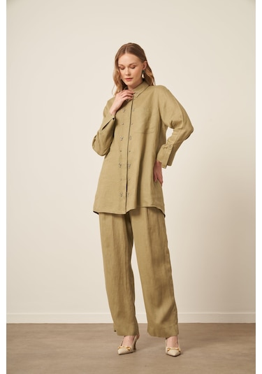 Ftz Women Kadın Ham Keten Takım Çağla 31115 Çağla