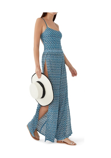 Missoni Işıltılı Yırtmaçlı Pantolon Mavi Çok Renkli
