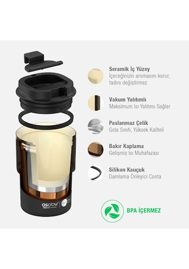 Asobu Coffee Express Tumbler - Pastel Pink Çok Renkli