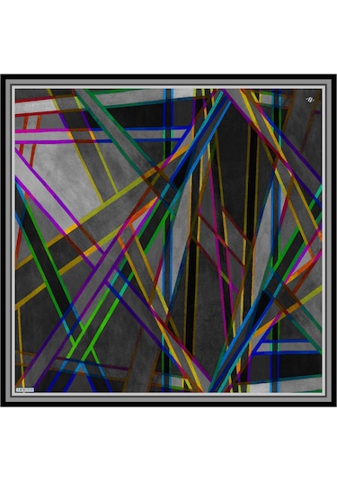 Armine Ipek Eşarp Twill Füme Yeşil Mavi Mor 8843-07