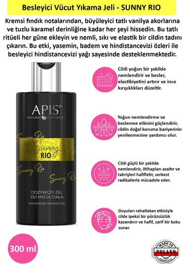 Apis Natural Sunny Rio Besleyici Duş Jeli 300 ML