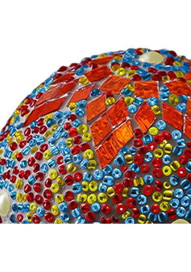 Homyl Gece Işığı Yatak Başı Usb Cam Mozaik Top Türk Lambası Turuncu Çok Renkli