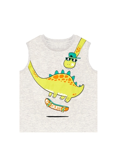Denokids Kaykay Dino Erkek Çocuk T-shirt Şort Takım Renkli Çok Renkli