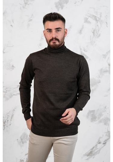 Boğazlı Slimfit Erkek Triko Kazak