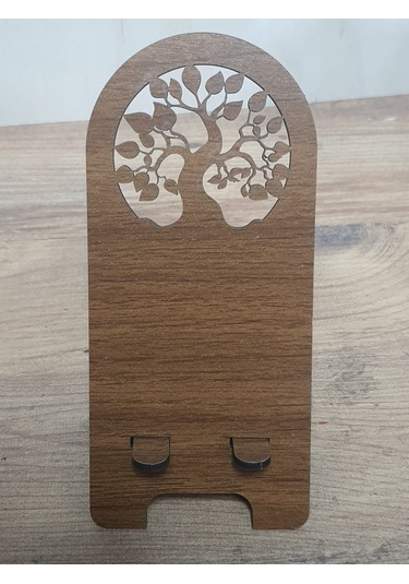 2 Adet Ahşap Hayat Ağacı Telefon Tutucu Masaüstü Telefon Stant