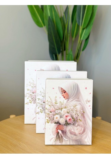 Gelin Türbanlı Çeyiz Kutusu-3 Lü Çeyiz Kutusu-gelin Kutusu-gelin Bohça Kutusu-damat Kutusu