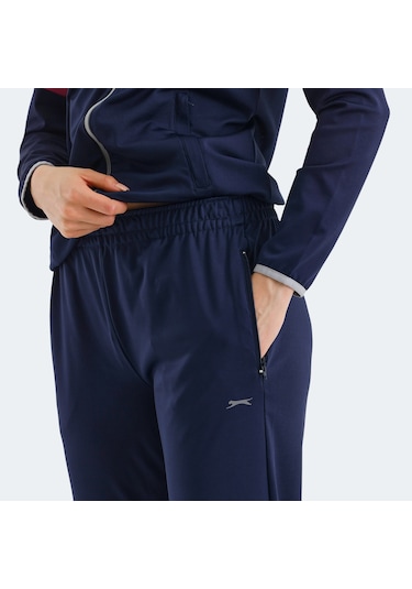 Slazenger ROCKSTAR Kadın Fermuarlı Dik Yaka Cepli Lacivert Eşofman Takımı