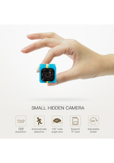 Hombey Küçük Siyah Mini Dv Kamera, 720p Gece Görüşü, Hareket Algılama, Sürekli Kayıt, Dış Mekan Kaydedici