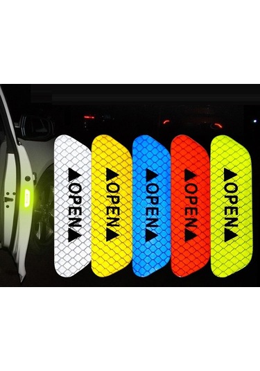 Mavi 10/4 Adet/takım Araba Açık Yansıtıcı Bant Uyarı Işareti Yansıtıcı Açık Bisiklet Dış Araba Kapı Çıkartmalar Dıy, Seçenekler: 9.3 2.5cm