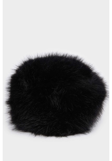 Defacto Kadın Pamuklu Pelüş Şapka E9959axnsbk26 Siyah-bk26