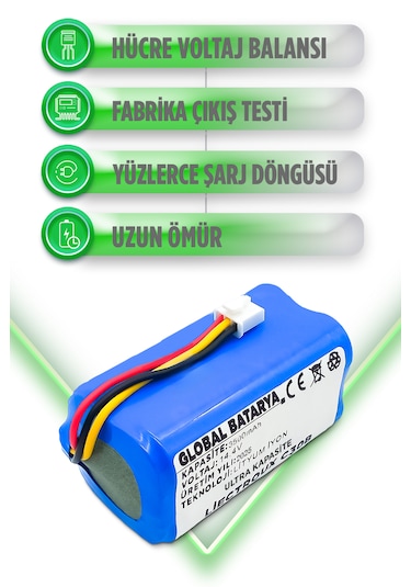 Liectroux C30b Robot Süpürge Bataryası 3500mah Li-ion Pil
