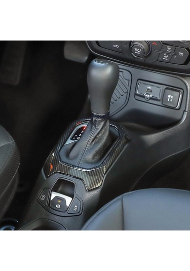 Tenfowee Jeep Renegade 2016-2021 Vites Kolu Paneli, Karbon Fiber Desenli, Kolay Kurulum, Abs Malzeme