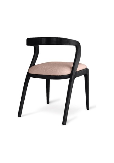 Akrep Krem Kumaş Siyah Ahşap Sandalye