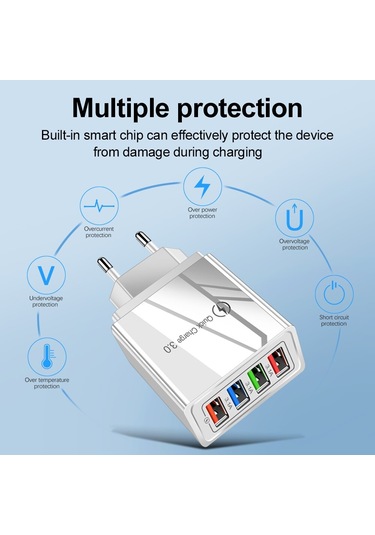 Usb Hızlı Şarj Cihazı Hızlı Şarj 3.0 4.0 Evrensel Duvar Cep Telefonu Şarj Cihazları İphone Uyumlu 13 Xiaomi Redmi 9 Ab Abd Şarj Adaptörü