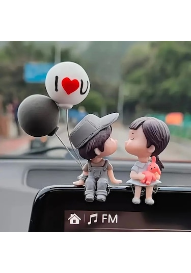 Sevimli Karikatür Çiftler, Araç İçi Sevimli Figürler, Biblo Hediyelik Oyuncak