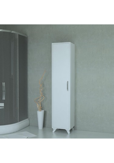 Çok Amaçlı Beyaz Banyo Boy Dolabı Beyaz