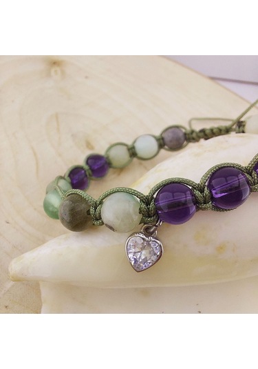 Vaoov 925 Ayar Gümüş Doğal Taşlı Stres Ve Depresyona Karşı Enerji Bilekliği