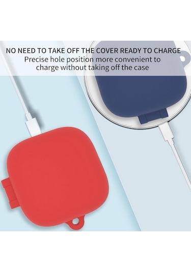 Kırmızı Silikon Koruyucu Kapak Qcy T13 Anc Airdots Tws Bluetooth Kulaklık Kutusu Toz Geçirmez Koruyucu Kılıf