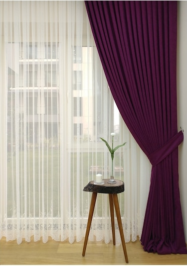Evdepo Home Vişne Fon Perde Tek Kanat