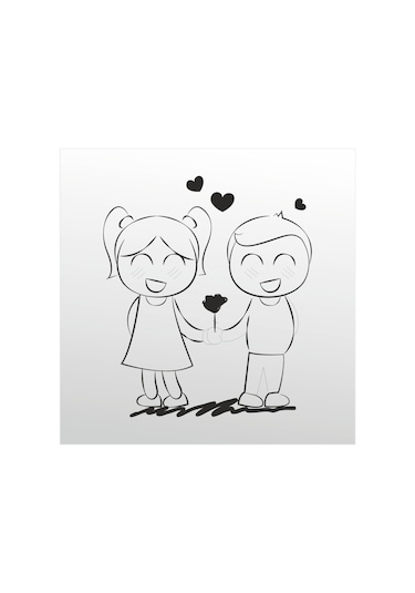 Folyo Sticker Aşk 20cm Uzunluk Karışık Renkli