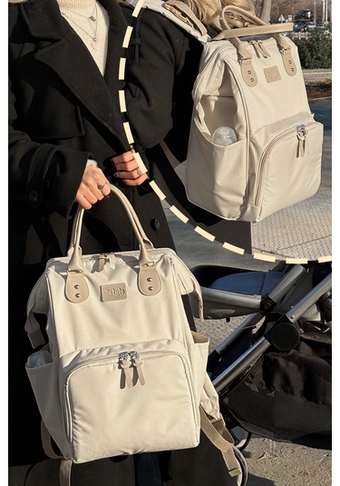 Paris X Pro Kadın Ve Anne Bebek Bakım Sırt Çantası Beıge Bej
