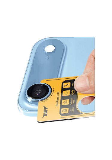 Buff Apple Uyumlu iPhone 17 Air Metal Kamera Lens Koruyucu Light Blue Açık Mavi