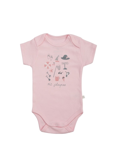 Organicera Organicera Organik Kısa Kollu Body,Pembe