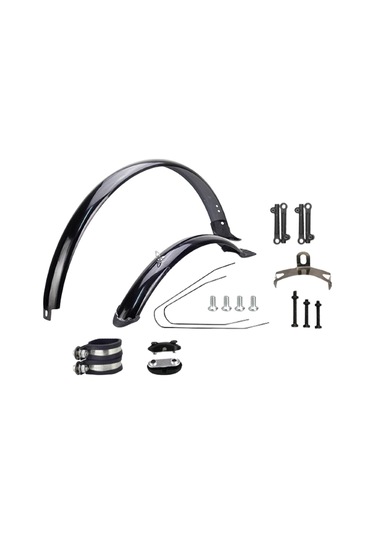 Suntek Dağ Bisikleti Çamurluklar 24 Siyah-braket-ve-kelepçe Siyah