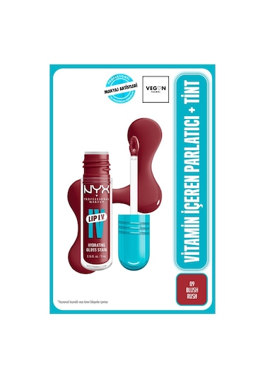 Nyx Professional Makeup Lıp I.v. Vitamin İçeren Parlatıcı + Tint - 09 Blush Rush