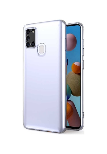 Galaxy A21S Kılıf Zore Kamera Korumalı Süper Silikon Renksiz