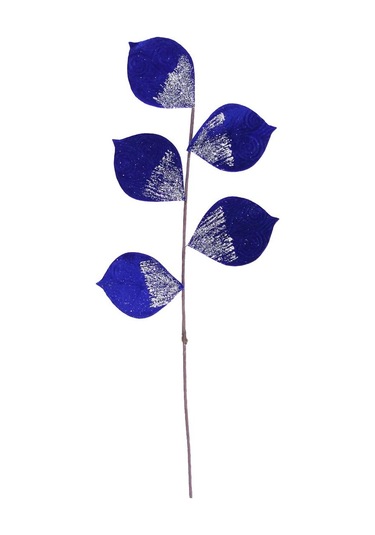 Yapay Kadife Yapraklı Dal Lacivert 60 Cm-9902