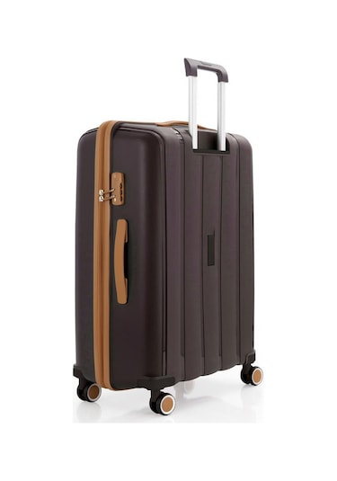 Mçs Bavul Büyük Ve Kabin 2li Set Silikon Valiz V305 Kahve/şamp Kahverengi