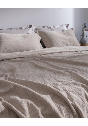 Madame Coco Feolette Çift Kişilik Yatak Örtüsü - Ekru Ekru