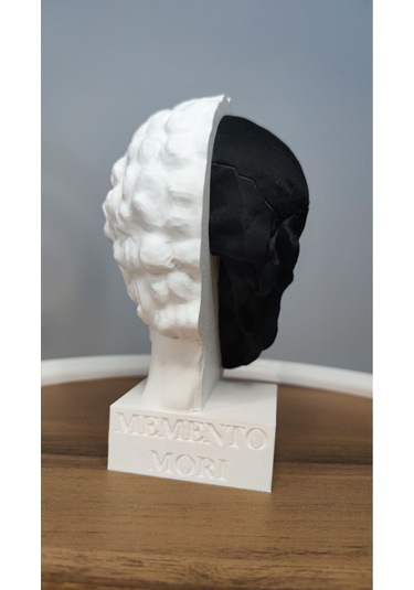 Memento Mori-öleceğini Hatırla Dekoratif Hediyelik Biblo 17 Cm Plastik Siyah Beyaz