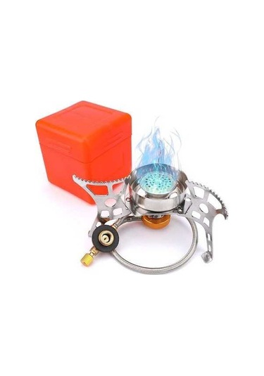 Ebitda Renkli Rüzgar Geçirmez Kamp Soba Gaz Ocak Bölünmüş Hafif Hareketli 17.5x9cm Backpacker Yürüyüşçü Avcı Çok Renkli