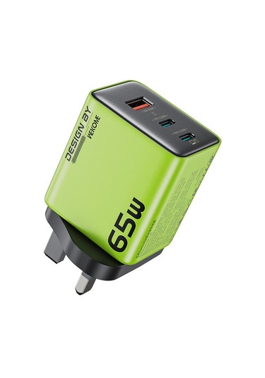 Wk Wp-u45 Keylour 65w Tip-cx2, Usb Gan Şarj Cihazı, Fiş: İngiltere Fiş Yeşil Yeşil