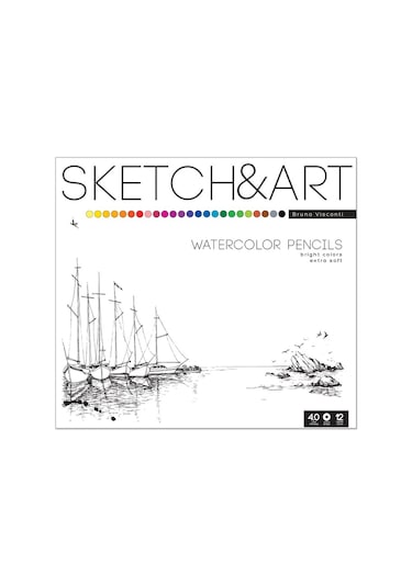 Sketch&Art Profesyonel Aquarel Kuru Boya Kalemi 24 Renk.Metal Kut