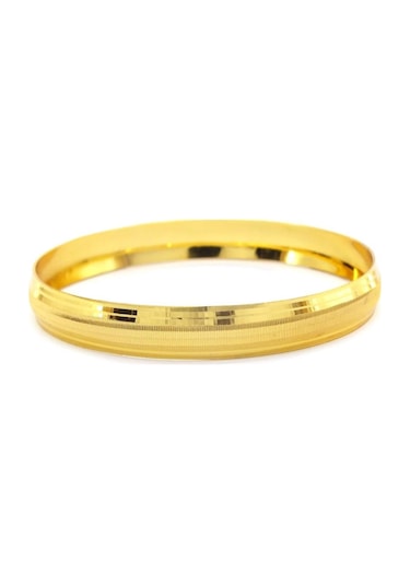 Altın Kaplama Dik Çizgili Bilezik 0.8 Cm Blz-3052 Altın