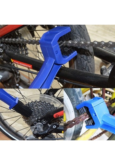 Mavi 1pc Motosiklet Zinciri Temizleyici Plastik Bisiklet Bisiklet Moto Fırça Bisiklet Temiz Zincir Temizleyici