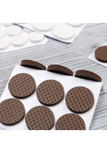 Tundra Kendinden Yapışkanlı Yuvarlak Sandalye Ayak Koruyucuları 18 Adet 432688177 Kahverengi