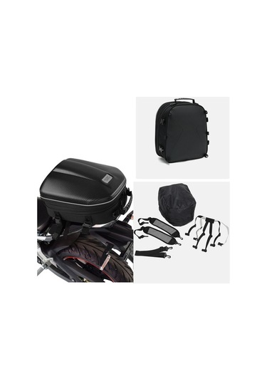 La-114 Hardshell Genişletilebilir Motosiklet Arka Ve Sırt Çantası Siyah