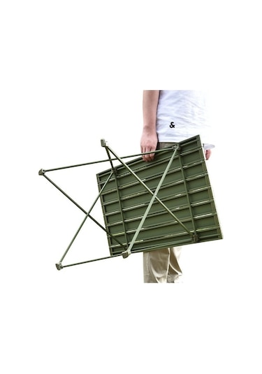 Wondernest S Masası Katlanır Masa - Halı Üzerinde Kullanım İçin Pratik, Bej Renkli, Alüminyum Alaşımlı Barbekü Masa 39.5x34x32.5 Cm - Wu Bej