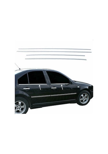Volkswagen Bora Krom Cam Çıtası 1998-2004 4Prç Paslanmaz Çelik N11.143