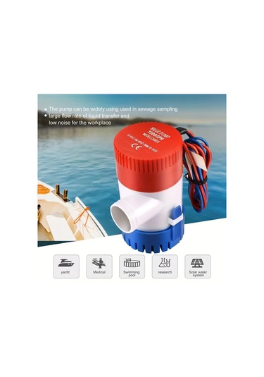 Boatshop1 1 Adet Sessiz 12v 4163.95 L/saat Daldırılabilir Pompa 1100gph Abs Malzeme Tekne Karavan Su Pompası