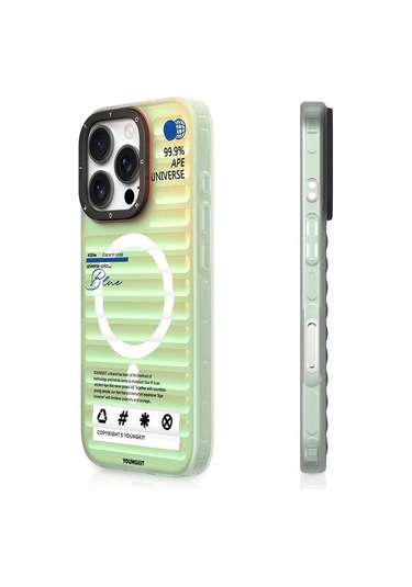 İphone 16 Pro Uyumlu Kılıf Magsafe Şarj Özellikli Youngkit Chameleon Serisi Kapak Mavi