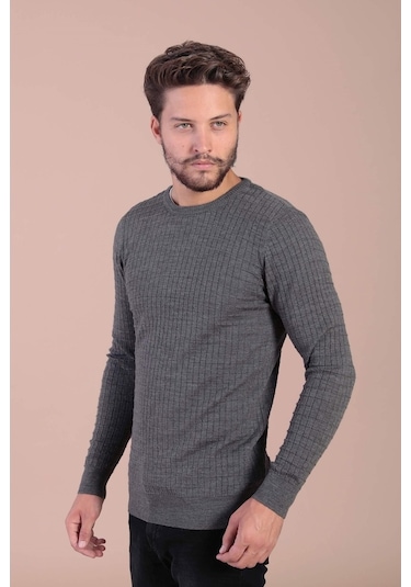 Ferraro Bisiklet Yaka Superfine Yün Kazak - Antrasit Antrasit (490433313) Antrasit