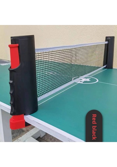 Reedark Halka İhracat Kalitesi Çift Taraflı Genişletilebilir Ping-pong Ağı: Ev Ve Dışarı Kullanıma Uygun, Dayanıklı Pe Ve Abs Malzeme Kırmızı-siyah Çok Renkli