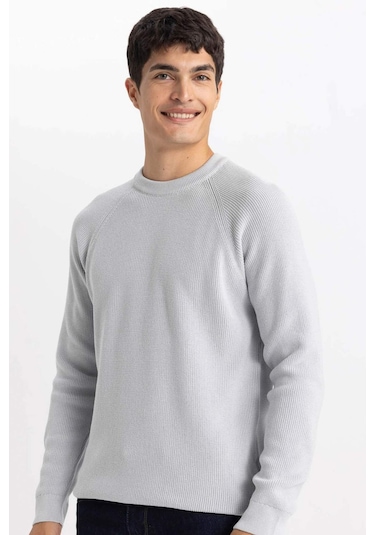 DeFacto Standart Fit Normal Kesim Bisiklet Yaka Basic Düz Triko Kazak A8458AX24SPGR184 DeFacto Standart Fit Normal Kesim Bisiklet Yaka Basic Düz Triko Kazak A8458AX24SPGR184