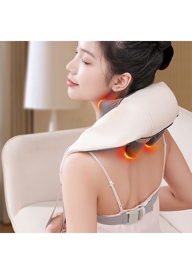 Didadodo El Şeklinde Yoğurmalı Yüksek Kaliteli Isıtmalı Kas Ağrısı Giderici Omuz Ve Boyun İçin Masaj Aleti Gri